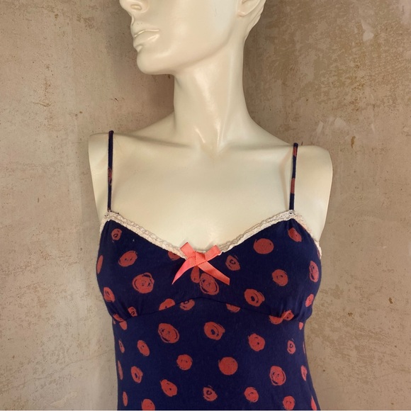 Cynthia Rowley Navy and Pink Polka Dot Chemise - Picture 3 of 6